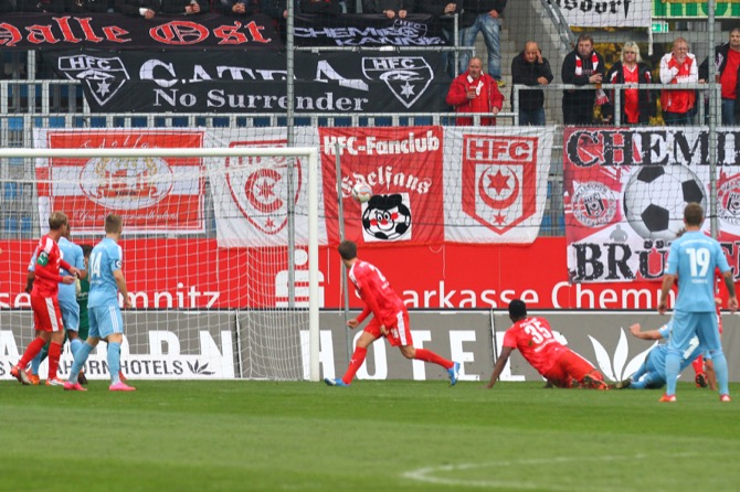 14. Spieltag 15/16: Chemnitzer FC - Hallescher FC - Bild 8