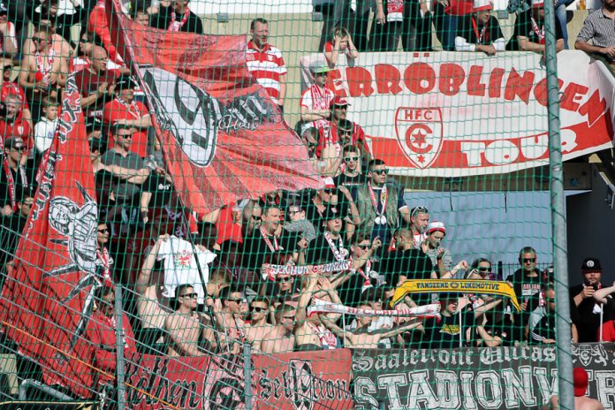31. Spieltag 18/19: SpVgg Unterhaching - Hallescher FC - Bild 12